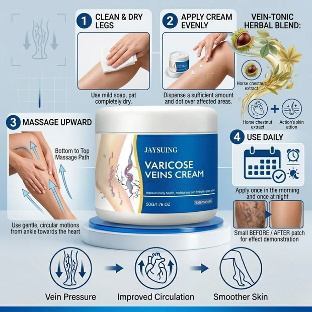 JAYSUING Varicose Veins Relief Cream 100% (Money Back Guarantee) - Image 5