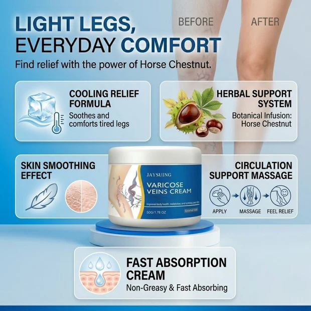 JAYSUING Varicose Veins Relief Cream 100% (Money Back Guarantee) - Image 6